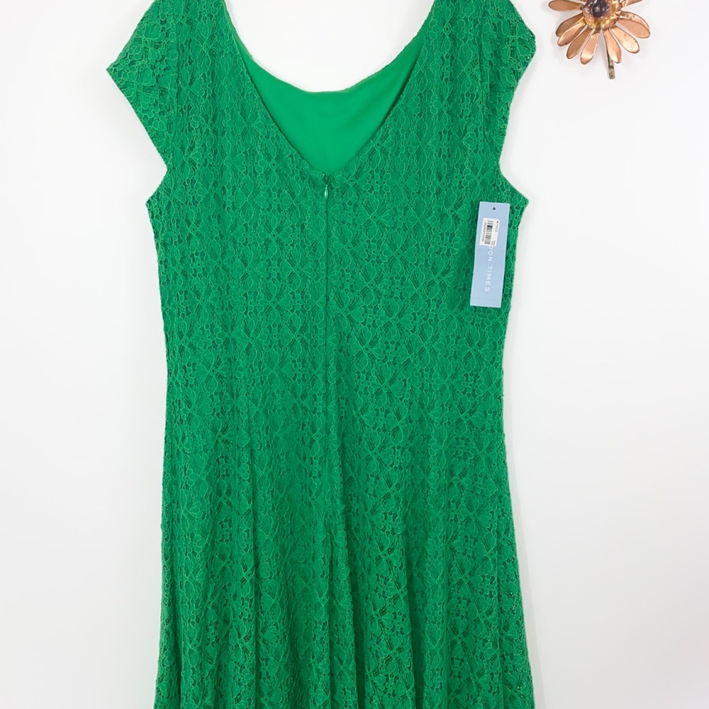 London Times Green Lace Dress  NWT size 16 - Picture 2 of 8